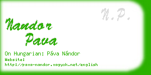 nandor pava business card